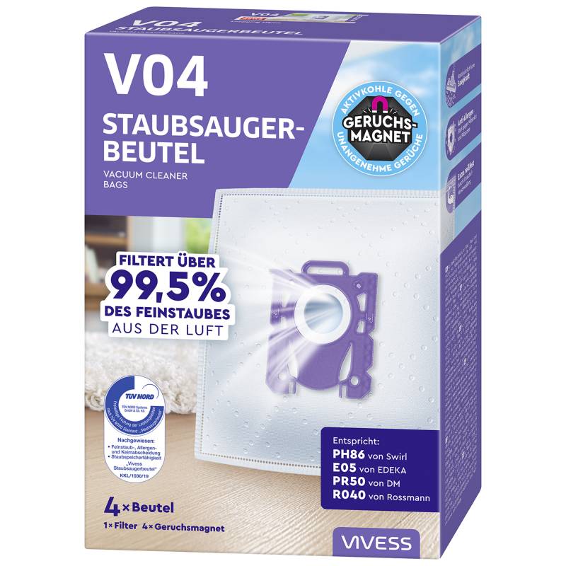 Vivess Staubsaugerbeutel 'V04' 4 Stück von Vivess