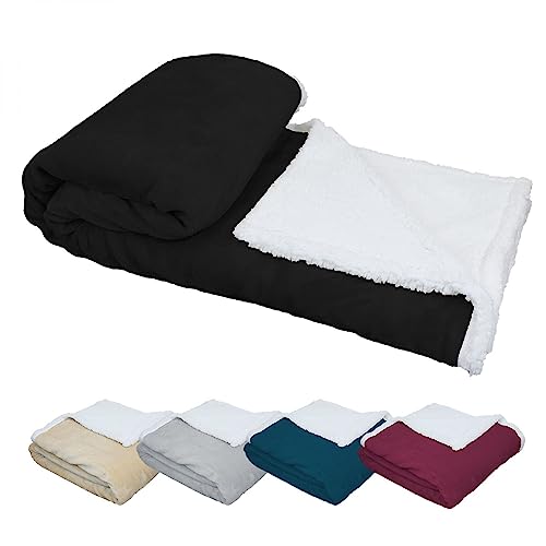 Vivezen - Cuddly Fluffy Fleece Blanket Sherpa 150 x 200 cm oder 220 x 240 aus Flanell und ultraweichem Sherpa - 5 Farben von Vivezen