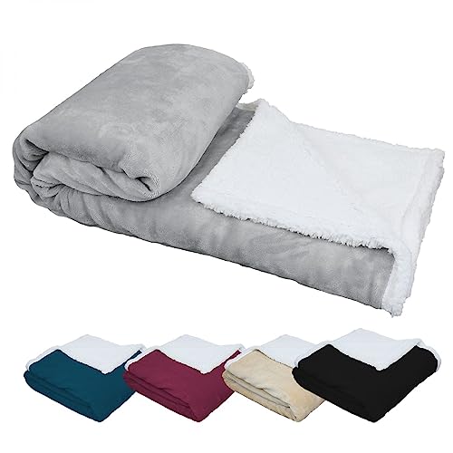 Vivezen - Cuddly Fluffy Fleece Blanket Sherpa 150 x 200 cm oder 220 x 240 aus Flanell und ultraweichem Sherpa - 5 Farben Vivezen - Cuddly Fluffy Fleece Blanket Sherpa 150 x 200 cm oder 220 x 240 aus Flanell und ultraweichem Sherpa - 5 Farben von Vivezen