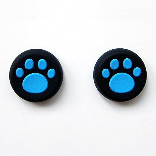 Vivi Audio® Daumen Stick Griff Gap Cover Joystick Thumbsticks Kappen für PS4 Xbox One Xbox 360 PS3 PS2 Blau Katze Hund Paw von Vivi Audio