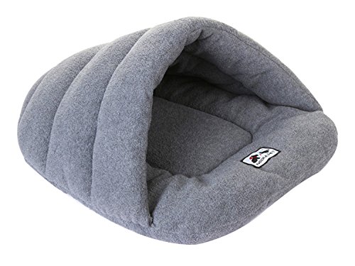 Vivi Bear Hundebett in Muschelform, Waschbar, bequem, weich, Fleece, Katzen oder Hunde, Winter, warm, gepolstert, Grau (4 Größen) von Vivi Bear