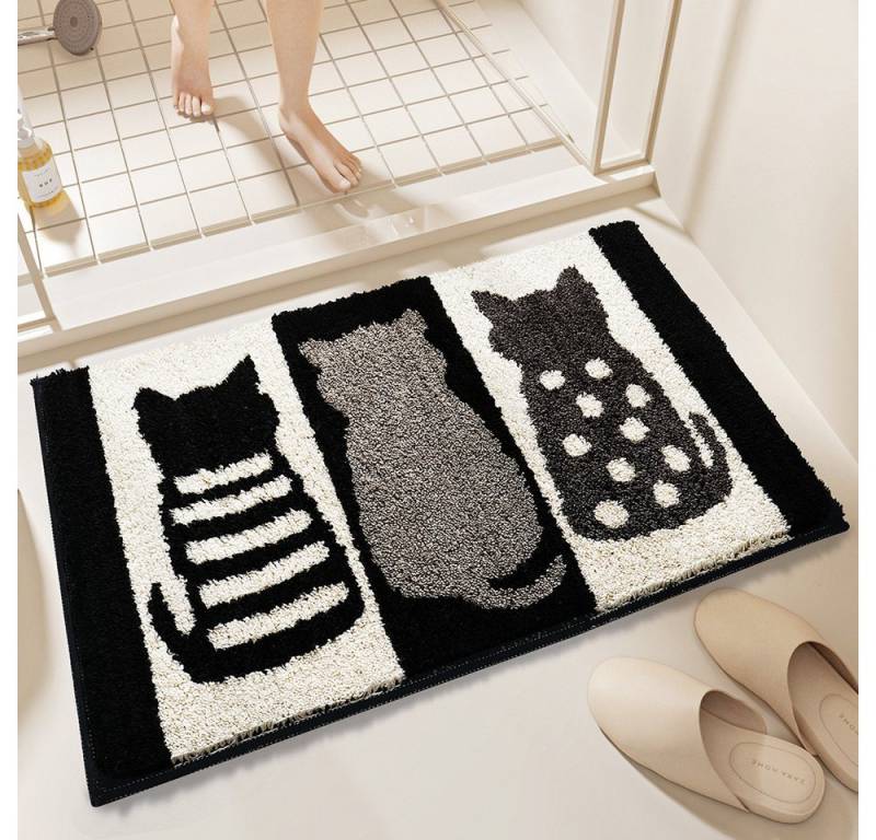 Vivi Idee Badematte Badteppich, TPR-Gummi rutschfest beschichtet, 50x80cm, Polyester, strapazierfähig, rechteckig von Vivi Idee