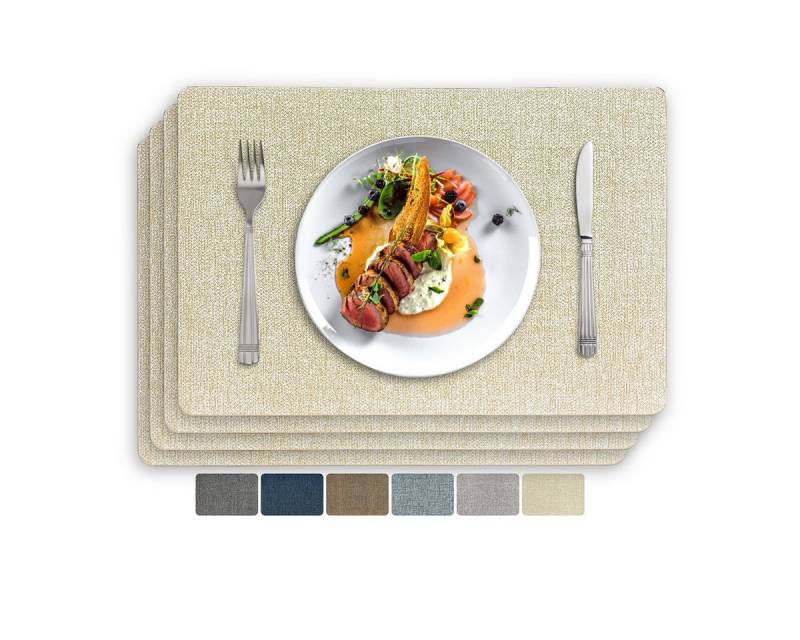 Vivi Idee Platzset Tischset Tischmatte Kunstleder, abwischbar wasserdicht Anti-Rutsch, Hitzebeständig beidseitig, 45 x 30 cm, 4er Set Vivi Idee Platzset Tischset Tischmatte Kunstleder, abwischbar wasserdicht Anti-Rutsch, Hitzebeständig beidseitig, 45 x 30 cm, 4er Set von Vivi Idee