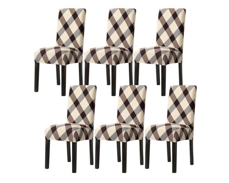Vivi Idee Stuhlbezug Stuhlhussen 4/6er Set Spannbezug für Esszimmerstühle Schwingstuhl, Elastische Waschbar Hochzeit Büro Partys Deko von Vivi Idee