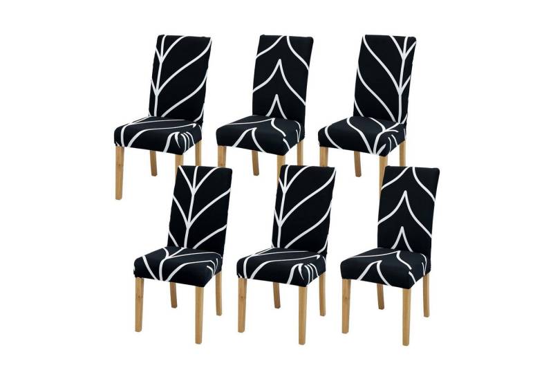 Vivi Idee Stuhlbezug Stuhlhussen 4/6er Set Spannbezug für Esszimmerstühle Schwingstuhl, Elastische Waschbar Hochzeit Büro Partys Deko von Vivi Idee