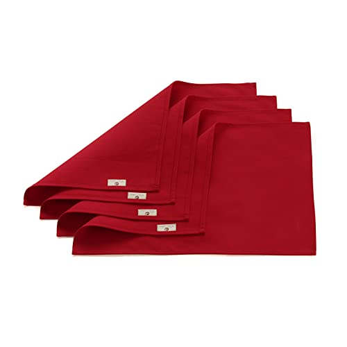 Vivi Idee® 4er Tischsets Platzset 100% Baumwolle Weihnachtsdeko Platzdeckchen Stoff abwaschbar Handgenäht 52x33cm (Rot) von Vivi Idee