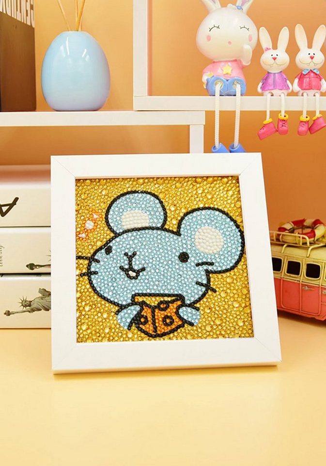 Vivi Idee Gemälde 5D DIY Diamant Painting Set mit Bilderrahmen, SX01 Maus, Geschenk für Kinder von Vivi Idee