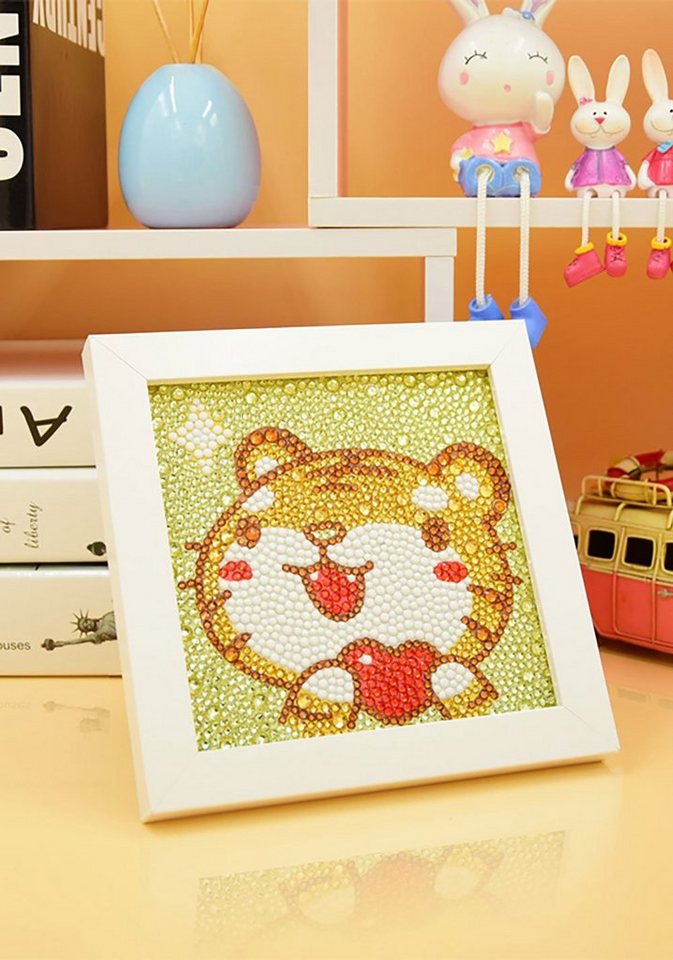 Vivi Idee Gemälde 5D DIY Diamant Painting Set mit Bilderrahmen, SX03 Tiger, Geschenk für Kinder von Vivi Idee