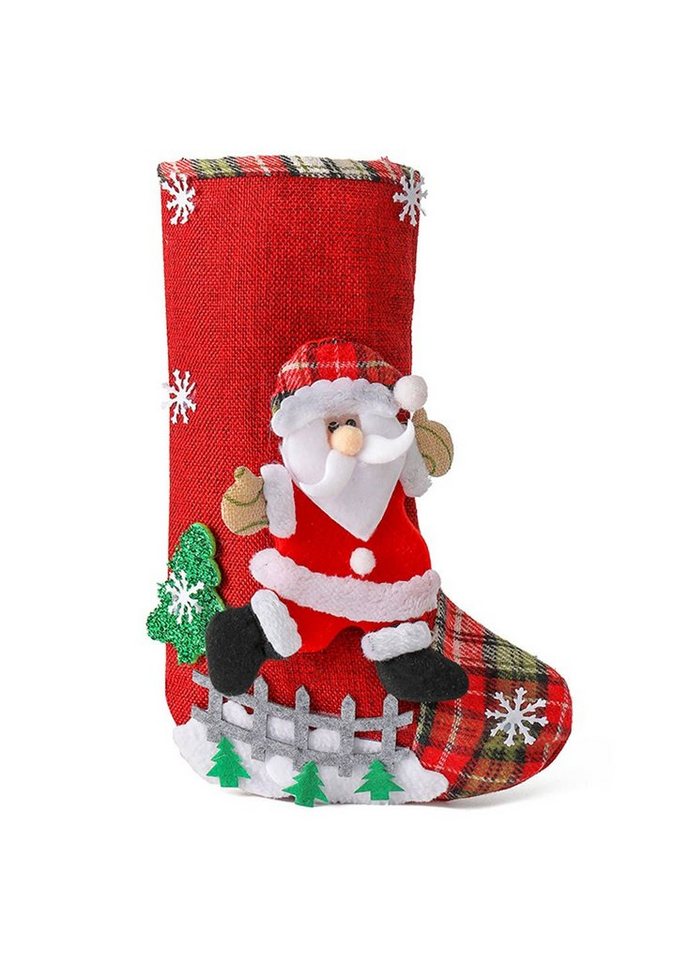 Vivi Idee Nikolausstiefel Nikolausstrumpf Groß 31cm, Weihnachtsstrumpf Weihnachtssocken Christmas Kamin deko von Vivi Idee