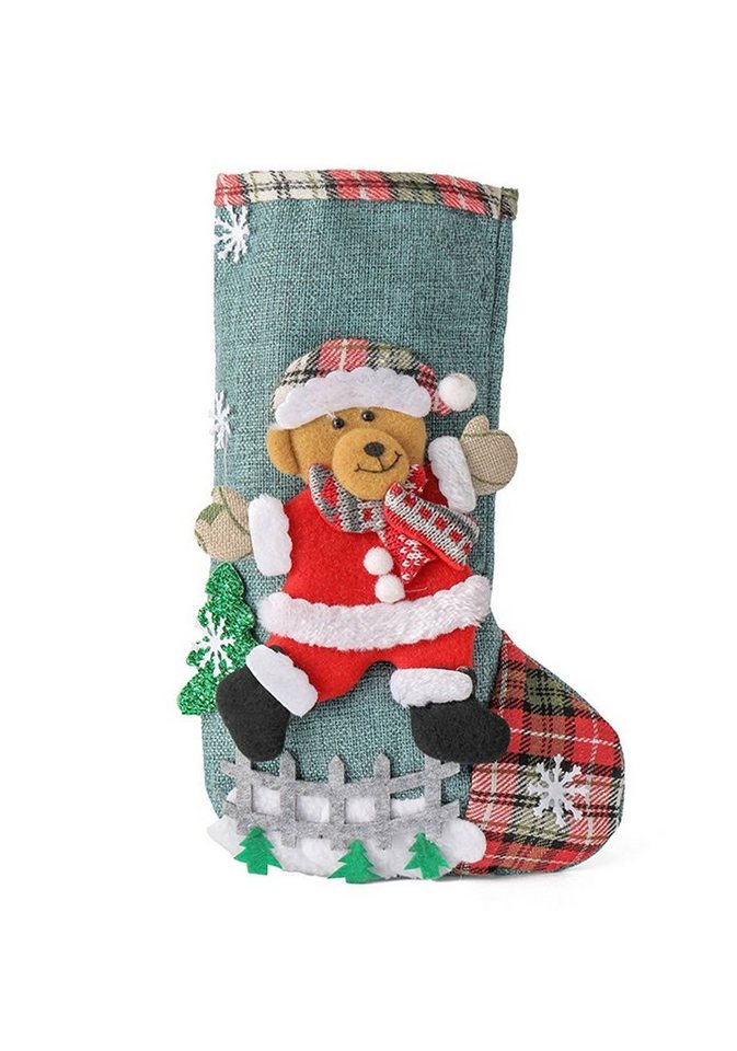 Vivi Idee Nikolausstiefel Nikolausstrumpf Groß 31cm, Weihnachtsstrumpf Weihnachtssocken Christmas Kamin deko von Vivi Idee