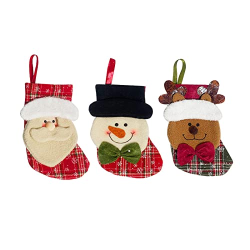 Vivi Idee Nikolausstrumpf 20cm 3er Set Weihnachtsstrumpf Nikolausstiefel Weihnachtssocken Kamin Christmas deko Christmas Stocking von Vivi Idee