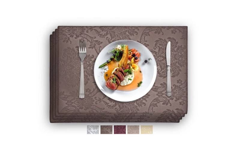 Vivi Idee Platzset Geprägte luxuriöse Tischsets Tischmatte Kunstleder, abwischbar, wasserdicht, Anti-Rutsch, beidseitig, 46 x 31 cm, 4er Set von Vivi Idee