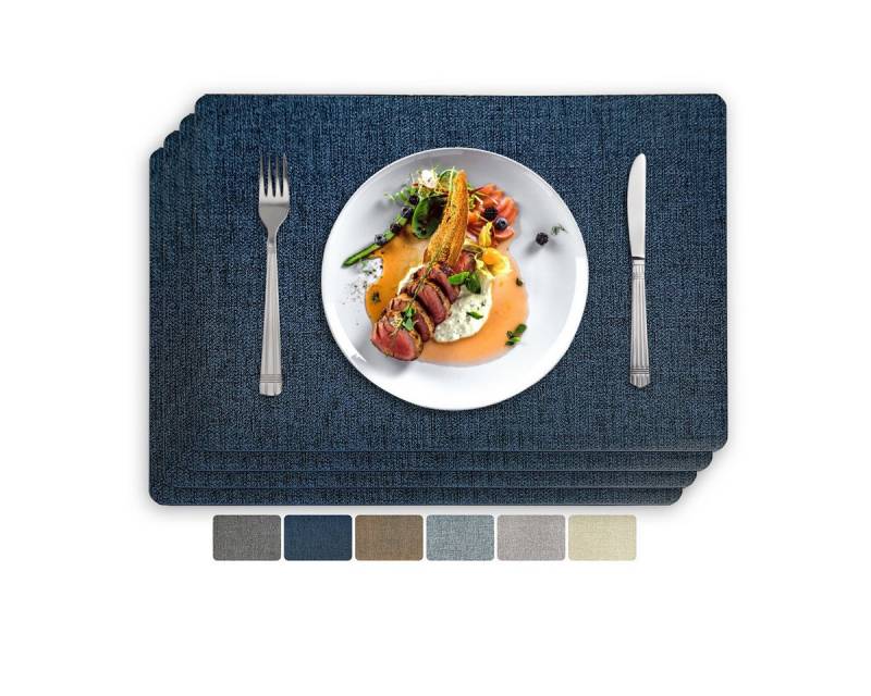 Vivi Idee Platzset Tischset Tischmatte Kunstleder, abwischbar wasserdicht Anti-Rutsch, Hitzebeständig beidseitig, 45 x 30 cm, 4er Set von Vivi Idee