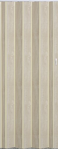 Falttür Schiebetür Tür Sonoma Eiche hell farben mit Riegel/Verriegelung Höhe 202 cm Einbaubreite bis 109 cm Doppelwandprofil Neu TOP-Qualität von Vivi