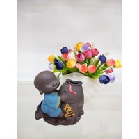 Sukkulenten Keramik Übertopf, Kaktus Indoor Töpfe, Mini Pflanzer Buddha Übertopf Mönch Blumenvase von ViviCorner2020