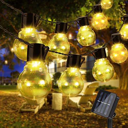 Solar Lichterkette Außen, 5M 20er LED Aussen Solar Glühbirnen Lichterkette, 8 Modi Wasserdicht IP65 Solarbetriebene Lichterkette, Warmweiß Garten Lichterkette Beleuchtung für Party Garten Hof Balkon von Vivibel