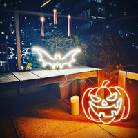 Led Neon Style Schild - Kürbis, Halloween, Jack-O-Laterne, Custom Neon von VividNEONCanada