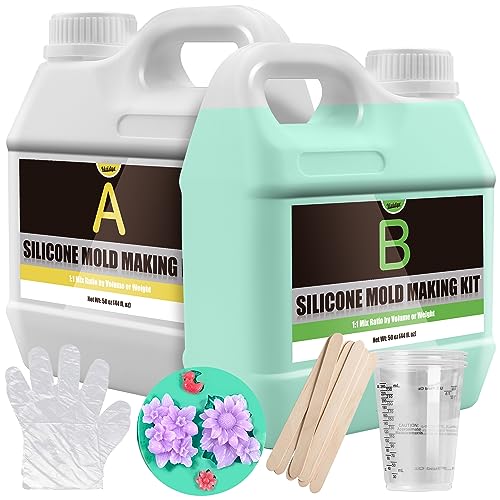 Flüssiges Silikon Kautschuk - 100oz / 2.6L Grün 15A Silikon Flüssig für DIY Silikonformen, Formen Herstellen - 1: 1 Verhältnis Abformsilikon für Harzformen, Kerzenformen, Seifenform, Gießen, Basteln von Vividye
