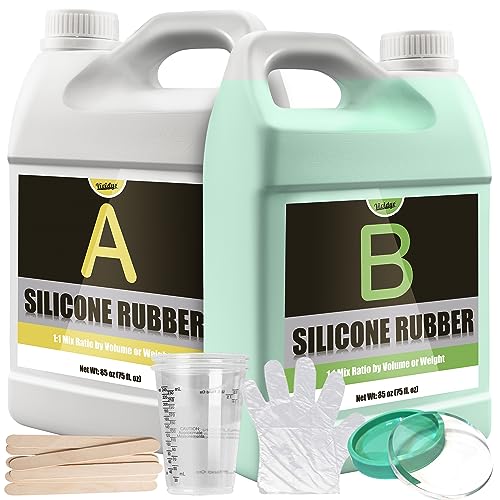 Flüssiges Silikon Kautschuk - 170oz / 4.4L Grün 15A Silikon Flüssig für DIY Silikonformen, Formen Herstellen - 1: 1 Verhältnis Abformsilikon für Harzformen, Kerzenformen, Seifenform, Gießen, Basteln von Vividye
