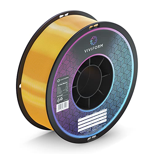 Viviform silk PLA Filament für 3D Drucker | 1kg Rolle | ∅1,75mm +/- 0,03mm | Dunkelgelb von Viviform