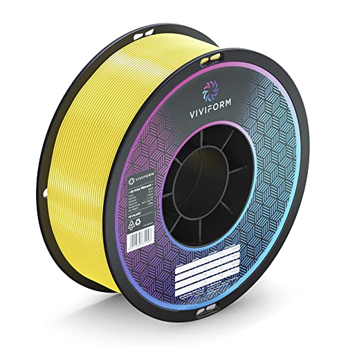 Viviform silk PLA Filament für 3D Drucker | 1kg Rolle | ∅1,75mm +/- 0,03mm | Gelb von Viviform