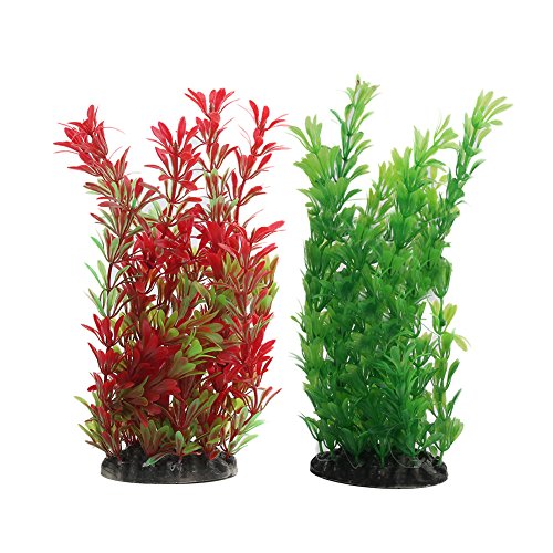 Vivifying Künstliche Aquarium-Pflanzen, 2 Stück 25cm Groß Plastik-Pflanze für Fisch-Tanks von Vivifying