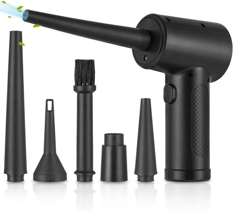 Vivitar Akku-Handstaubsauger Druckluftspray Luftreinigungspistole 51000u/min Kabelloser Reiniger, 35,00 W, 51000 U/min Luftgebläse mit 5 austauschbaren Düsen - Kein Staubsauger, Schnelllade-Luftgebläse 3 Stufen zur Regulierung der Luftstärke, LED-Bildschirm, nur 0,48 kg, Luftgebläse für PCs, Tastaturen, Kameras, Sofas, Tierhaare, Autos von Vivitar