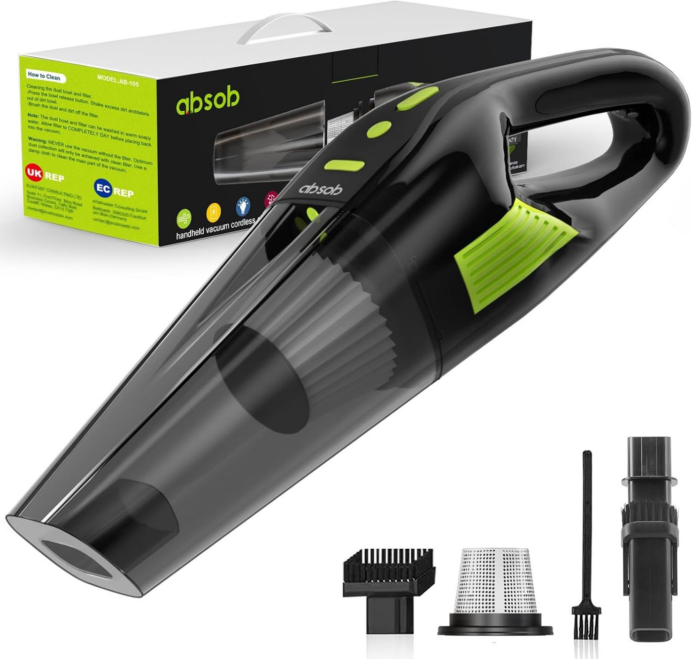 Vivitar Akku-Handstaubsauger mit starker Saugkraft, LED-Beleuchtung & waschbarem HEPA-Filter, Tragbarer Handstaubsauger für Auto, Haus, Tierhaare Wiederaufladbarer Vivitar Akku-Handstaubsauger mit starker Saugkraft, LED-Beleuchtung & waschbarem HEPA-Filter, Tragbarer Handstaubsauger für Auto, Haus, Tierhaare Wiederaufladbarer von Vivitar