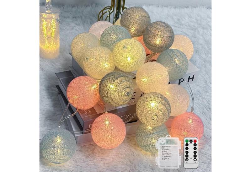 Vivitar LED-Lichternetz Dimmbares Wattebausch-Licht mit Fernbedienung – USB + Batteriefach, 8 Lichtmodi, 5 Helligkeitsstufen, ideal für Weihnachten von Vivitar