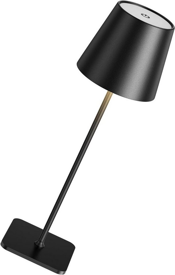 Vivitar LED Tischleuchte mit 3 Farbtemperaturen -Wiederaufladbar,Touch-Dimmer,IP54 Wasserdicht, LED fest integriert, Aufladbar per USB-C, Kaltweiß, Neutralweiß, Warmweiß, 5700K weißes Licht, 4000K natürliches Licht, 2700K warmes Licht, 38 cm, 0,75kg, Modernes Aluminium Design, IP54 für Außen-Innenbereich von Vivitar