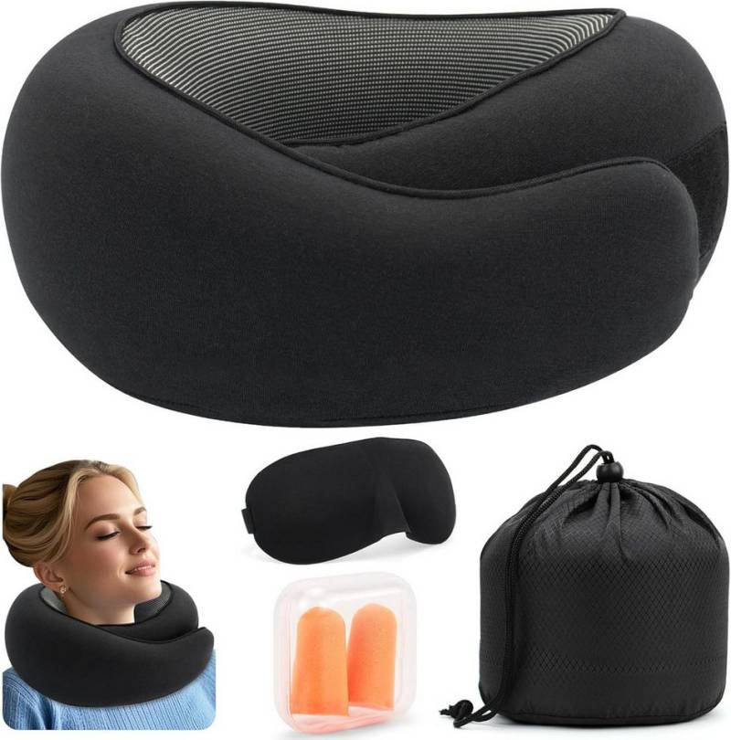 Vivitar Nackenkissen für die Reise - memory-foam Ergonomisches Reisekissen, Reise-Nackenkissen-Set für entspannten Komfort auf Flügen, Autoreisen, Kompakte Nackenstütze für Flugzeug, Zug - Ideal für Schlafkomfort, mit Ohrstöpseln, Schlafmaske und Aufbewahrungsbeutel von Vivitar