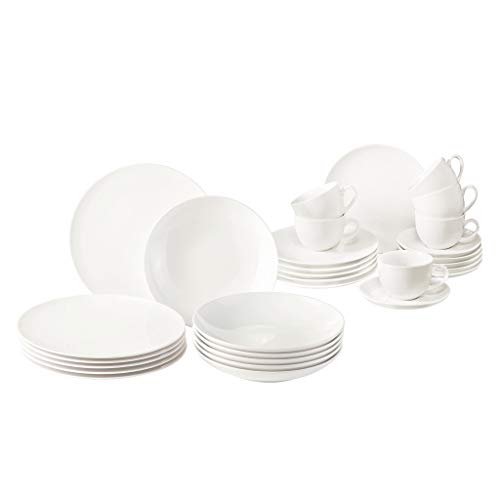 vivo by Villeroy & Boch Group - New Fresh Basic Kombiset, Geschirrset 30-Teilig, Hartporzellan, Spülmaschinen-, Mikrowellengeeignet, Weiß von Villeroy & Boch