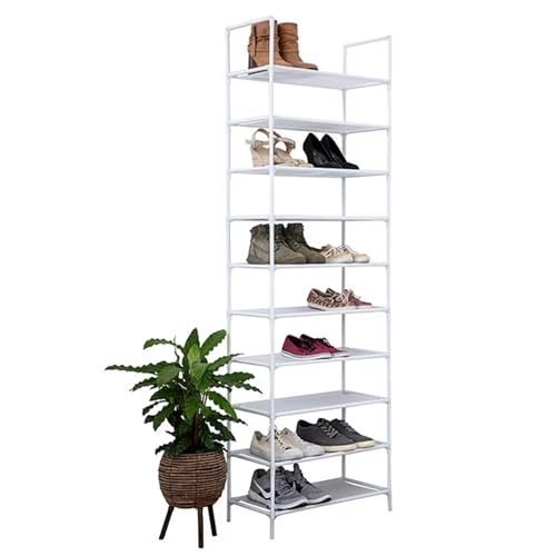 Vivol Deluxe Schuhregal XL - Schuhablage für 20 Paar Schuhe - Schuhschrank mit 10 Ebenen - HxBxT: 178x56,5x27 cm - Schuhständer Höhenverstellbar Wasserfest von Vivol