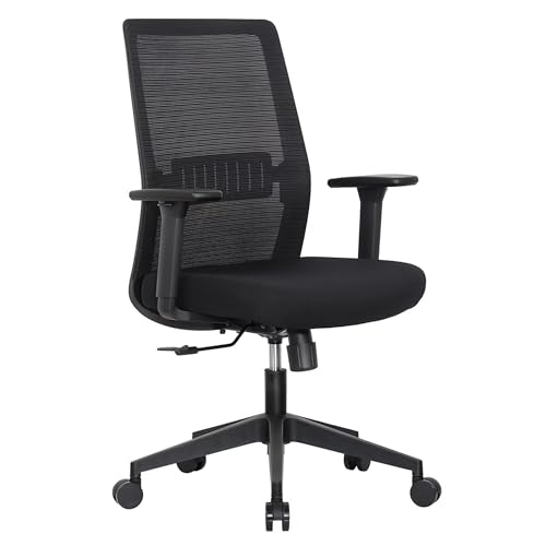 Vivol Ergonomischer Bürostuhl Napoli Schwarz - Ergonomic Office Chair mit Flexibler Rückenlehne und Sitztiefenverstellung für Office und Arbeitszimmer von Vivol