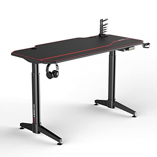 Vivol Gaming Schreibtisch Schwarz mit Rot 140x66cm Elektrisch Höhenverstellbar - Sehr Funktional und Erweiterbar von Vivol