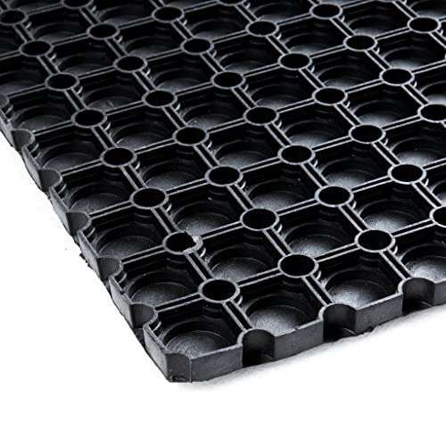 Vivol Geschlossene Gummi Ringmatte - wasserdichte Löcher - Fußmatte für außen im Garten oder an der Hintertür … (100x150 cm) von Vivol