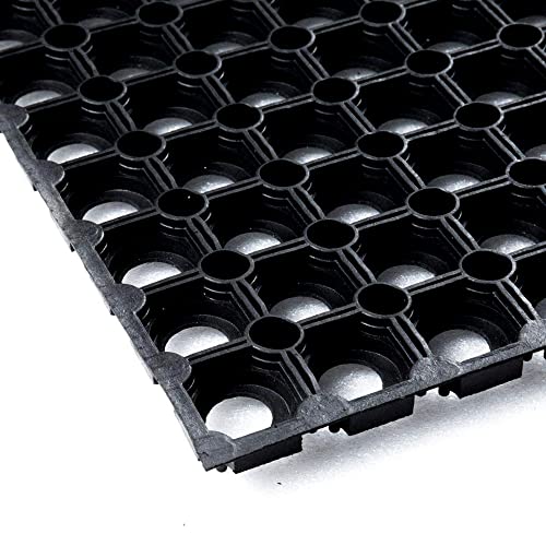 Vivol Gummi Ringmatte 50x80 cm Schwarz - Fußmatte für außen im Garten oder an der Hintertür - Gummimatten aussen im verschiedenen größen erhältlich von Vivol
