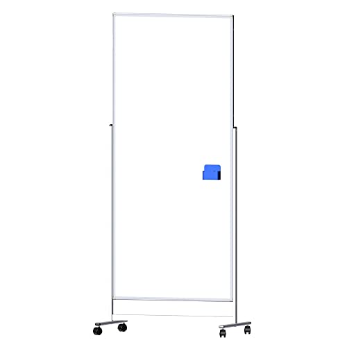 Vivol Mobile Trennwand Whiteboard 200x90cm - Doppelseitig und Magnetisch (Weiß) von Vivol