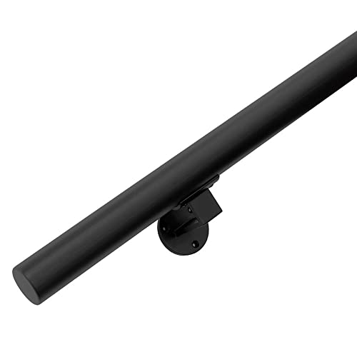 Vivol Modern Handlauf Schwarz 150 cm mit 2 Halter für innen - 12 Längen - 3 Farben von Vivol