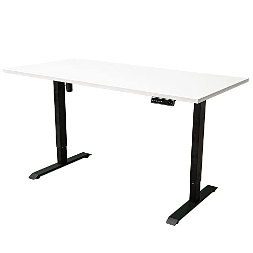 Vivol Schreibtisch Single Motor - Elektrisch höhenverstellbar - Schwarz/Weiß - Ergonomischer Arbeitsplatz im Büro (180x80cm) von Vivol