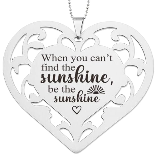 Be The Sunshine Inspirierende Geschenke, Edelstahl Positive Energie Herz Ornament, Motivierendes Geschenk für Lehrer, Kollegen, Mentoren, Freunde, Dekor für Positivität und Ermutigung VDP197 von Vivopisew