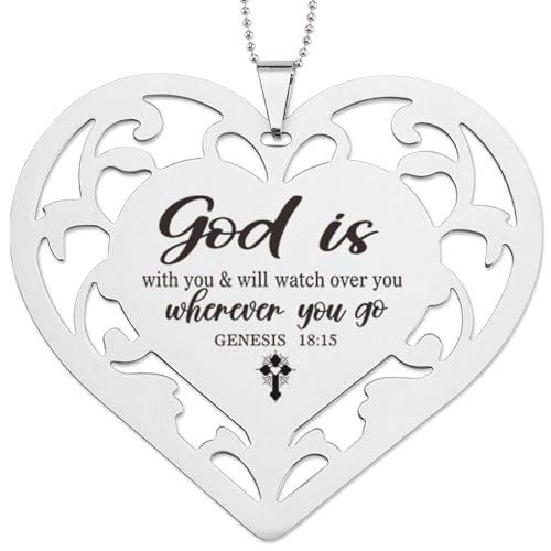 Religiöses Herz aus Edelstahl, Geschenk mit Bibelvers Genesis 18:15, spirituelles Geschenk für Familie, Freunde, Lehrer, motivierende Dekoration und Segen VDP198 von Vivopisew