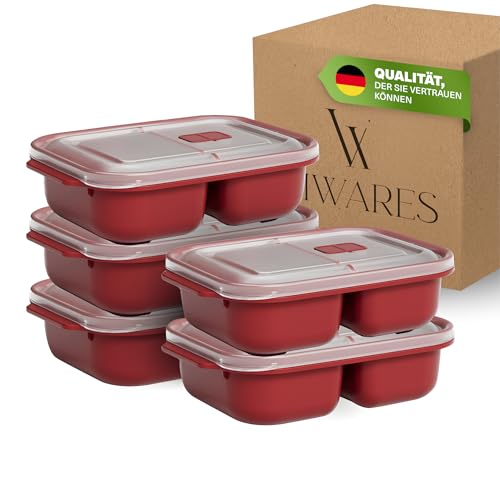 Viwares Bento Box 1200 ml mit Fächern – Lunchbox 5er Set, mikrowellengeeignet, auslaufsicher, BPA-frei, stapelbar, ideal für Kinder, Meal Prep, Schule & Büro von Viwares