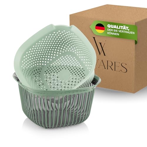 Viwares Eckige Schüssel mit Siebeinsatz, 4 L, BPA-freie Küchenschüssel, Abtropfgestell mit Schüssel, Küche Sieb, stapelbar, Siebschale für Waschen, Abtropfen, Servieren, Salate und Gemüse Viwares Eckige Schüssel mit Siebeinsatz, 4 L, BPA-freie Küchenschüssel, Abtropfgestell mit Schüssel, Küche Sieb, stapelbar, Siebschale für Waschen, Abtropfen, Servieren, Salate und Gemüse von Viwares
