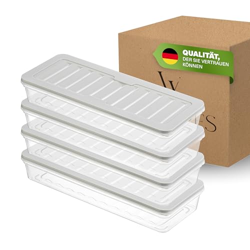 Viwares Stapelbare Gefrierdosen 4er Set, Gefrierfach & Kühlschrank Organizer mit Deckel, Frostfest bis -25°C, Wiederverwendbare Frischhaltedosen, Lebensmittel frisch und geruchsfrei lagern 1170ML Viwares Stapelbare Gefrierdosen 4er Set, Gefrierfach & Kühlschrank Organizer mit Deckel, Frostfest bis -25°C, Wiederverwendbare Frischhaltedosen, Lebensmittel frisch und geruchsfrei lagern 1170ML von Viwares