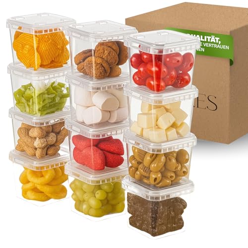 Viwares Vorratsdosen 0,4 L im 12er Set – luftdicht & gefriergeeignet – stapelbare Aufbewahrungsboxen mit Deckel – Frischhaltedosen für Lebensmittel, Snacks, Küche & Vorrat von Viwares