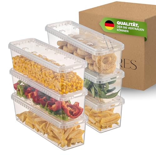 Viwares Vorratsdosen 1,4 L im 6er Set – luftdicht & gefriergeeignet – stapelbare Aufbewahrungsboxen mit Deckel – Frischhaltedosen für Lebensmittel, Snacks, Küche & Vorrat von Viwares