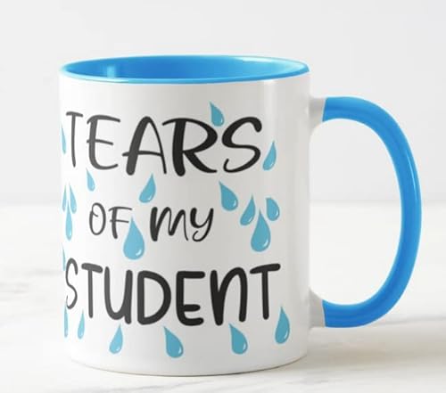 Vixar Tears of My Students Tea 325 ml, farbige Tasse, Tee, Kaffee, ideal für Lehrer, Geschenk vom Ende des Jahres (L blau) von Vixar