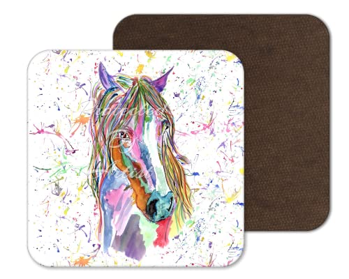 Untersetzer Pferd Bauernhof Tiere Untersetzer Aquarell Kunst Geschenk Arbeit Büro Essen Tee Kaffee (1) von Vixar