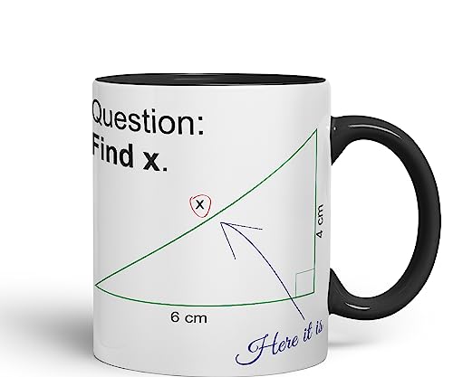 Vixar Find X Tasse Tasse Mathematik Mathematik Frage Lehrer Professor Student Keramik Farbige Tasse Geschenk (Schwarz) von Vixar